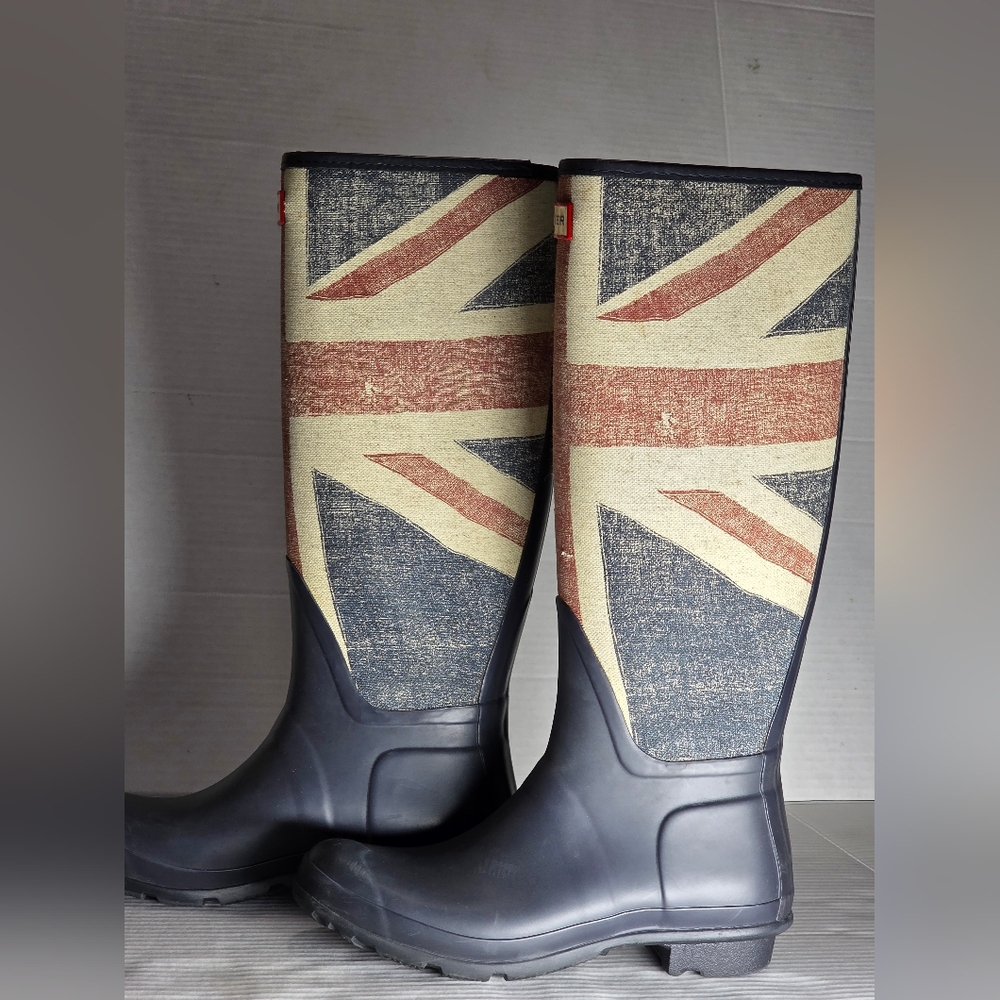 Hunter Rain Boots Womans Size 5 Union Jack British - Picture 10 of 11